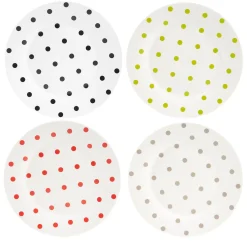 Gifi Vaisselle Et Accessoires De Table^Assiette à dessert à pois colorés x4