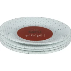 Gifi Vaisselle Et Accessoires De Table^Assiette à dessert à pois C'est moi qui l'ai fait x4