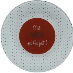 Gifi Vaisselle Et Accessoires De Table^Assiette à dessert à pois C'est moi qui l'ai fait x4