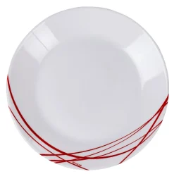 Gifi Vaisselle Et Accessoires De Table^Assiette à dessert Arcopal blanche lignes rouges