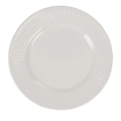 Gifi Vaisselle Et Accessoires De Table^Assiette à dessert avec rebord embossé ronde plate blanche