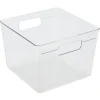 Gifi Rangement De Cuisine^Bac de rangement carré transparent pour frigo 5,5L