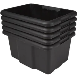 Best Bac de rangement en plastique 15L uni noir x5 Rangement