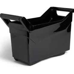 Bac de rangement plastique avec poignées et roues 36x18xH28cm Rangement
