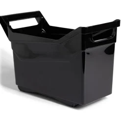 Bac de rangement plastique avec poignées et roues 36x18xH28cm Rangement