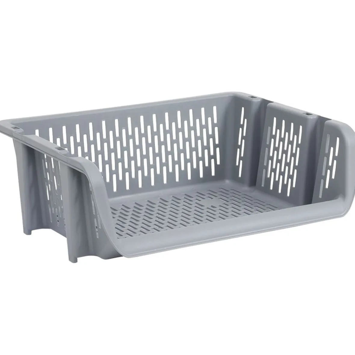 Bac superposable large en plastique 39x30,5xH13cm Rangement