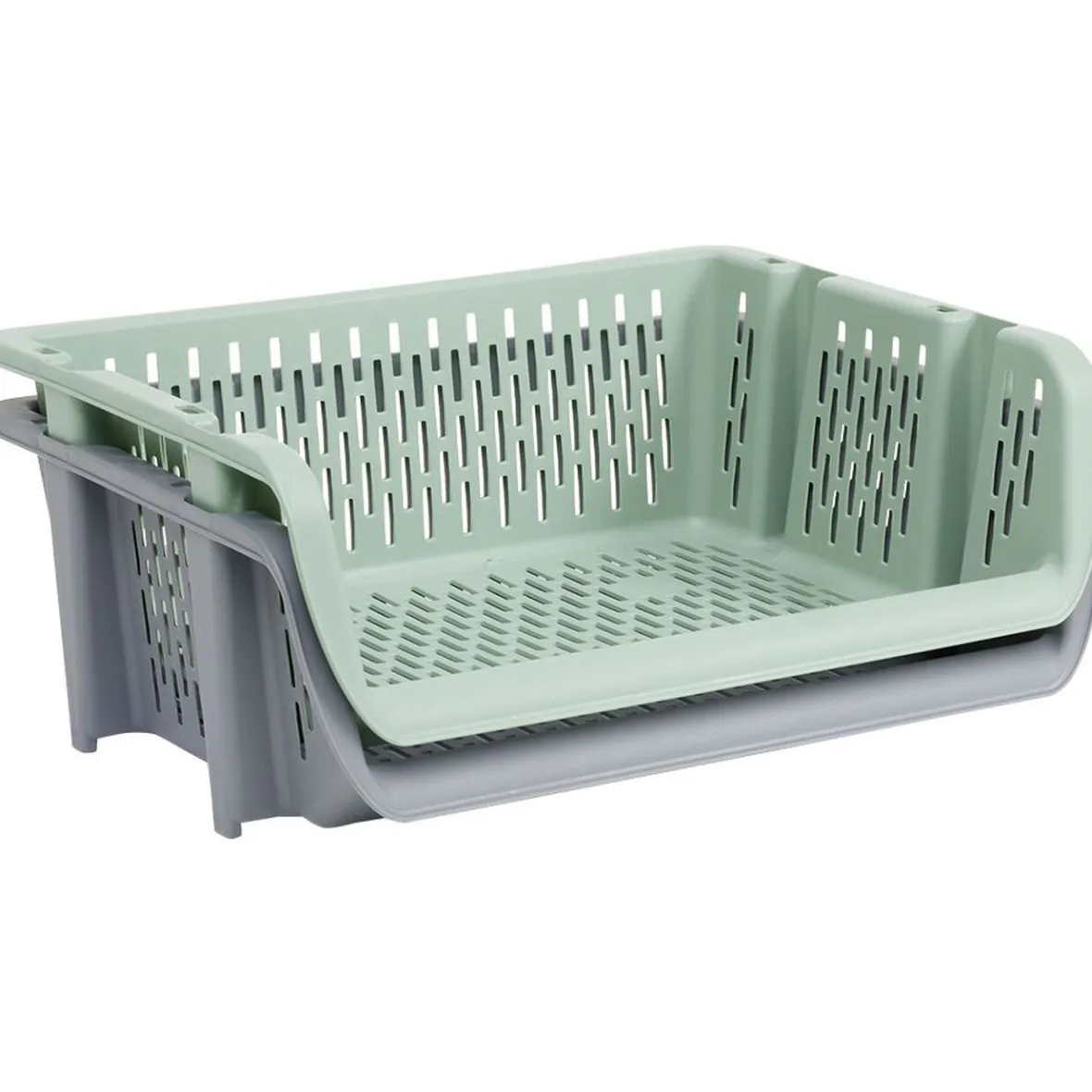 Bac superposable large en plastique 39x30,5xH13cm Rangement