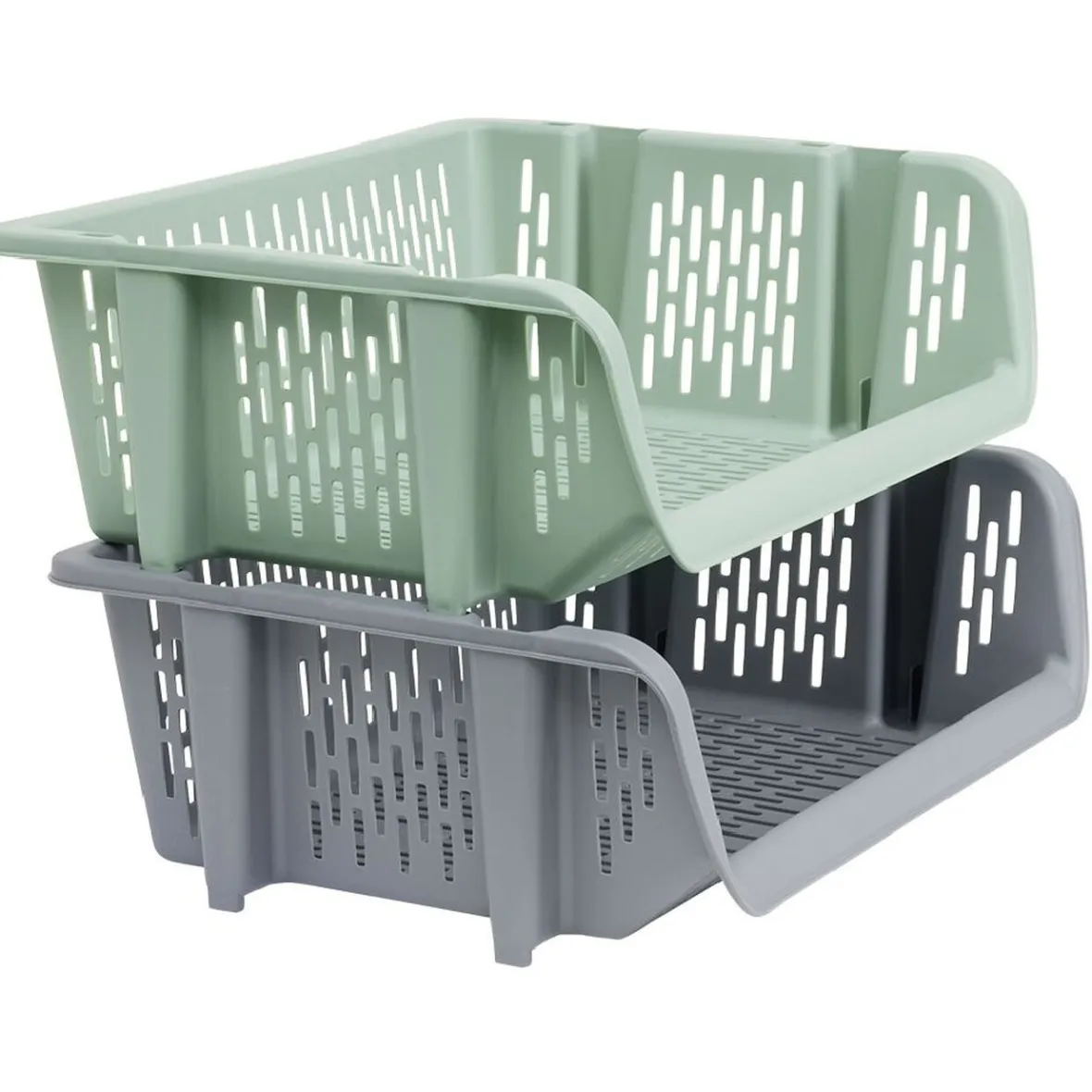Bac superposable large en plastique 39x30,5xH13cm Rangement