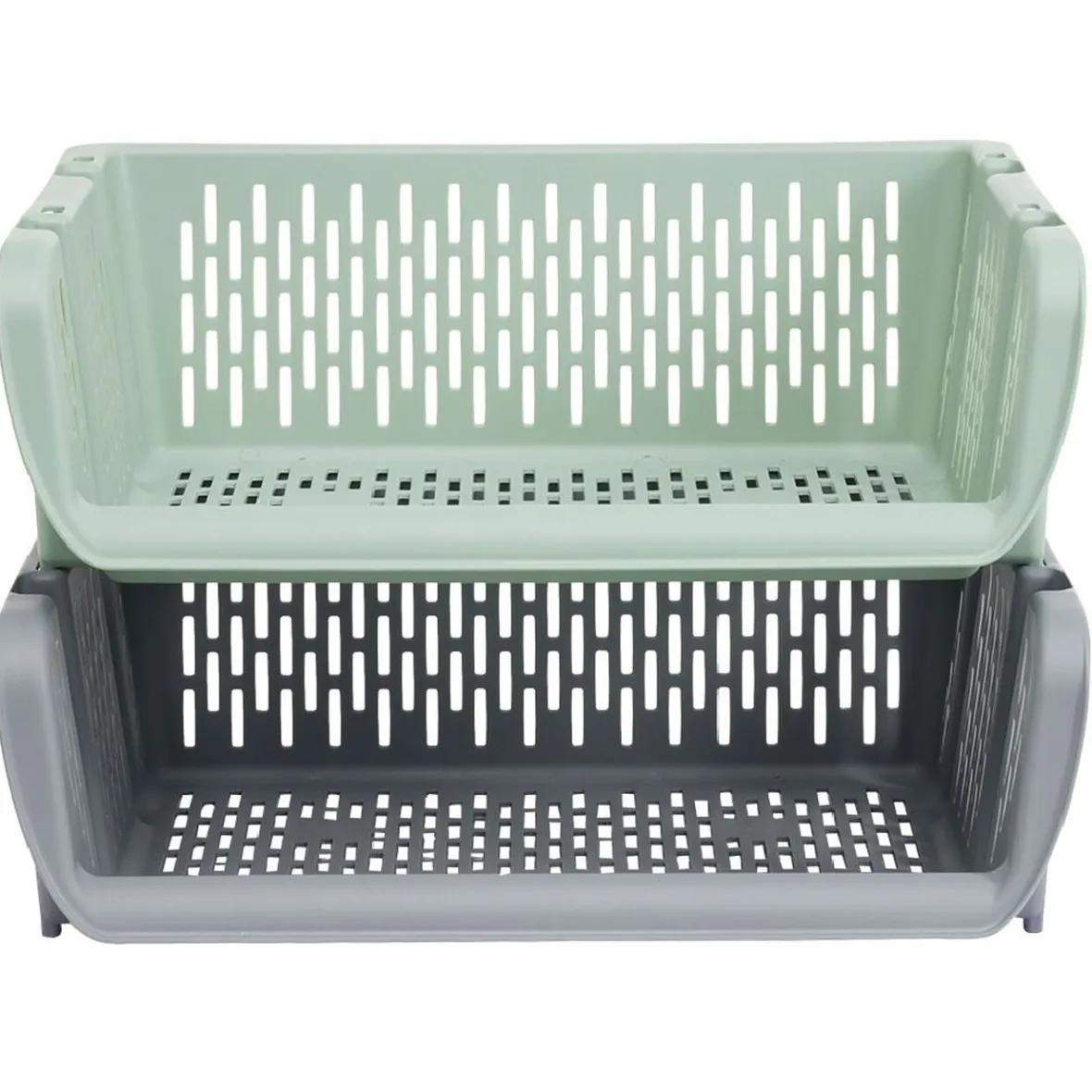 Bac superposable large en plastique 39x30,5xH13cm Rangement