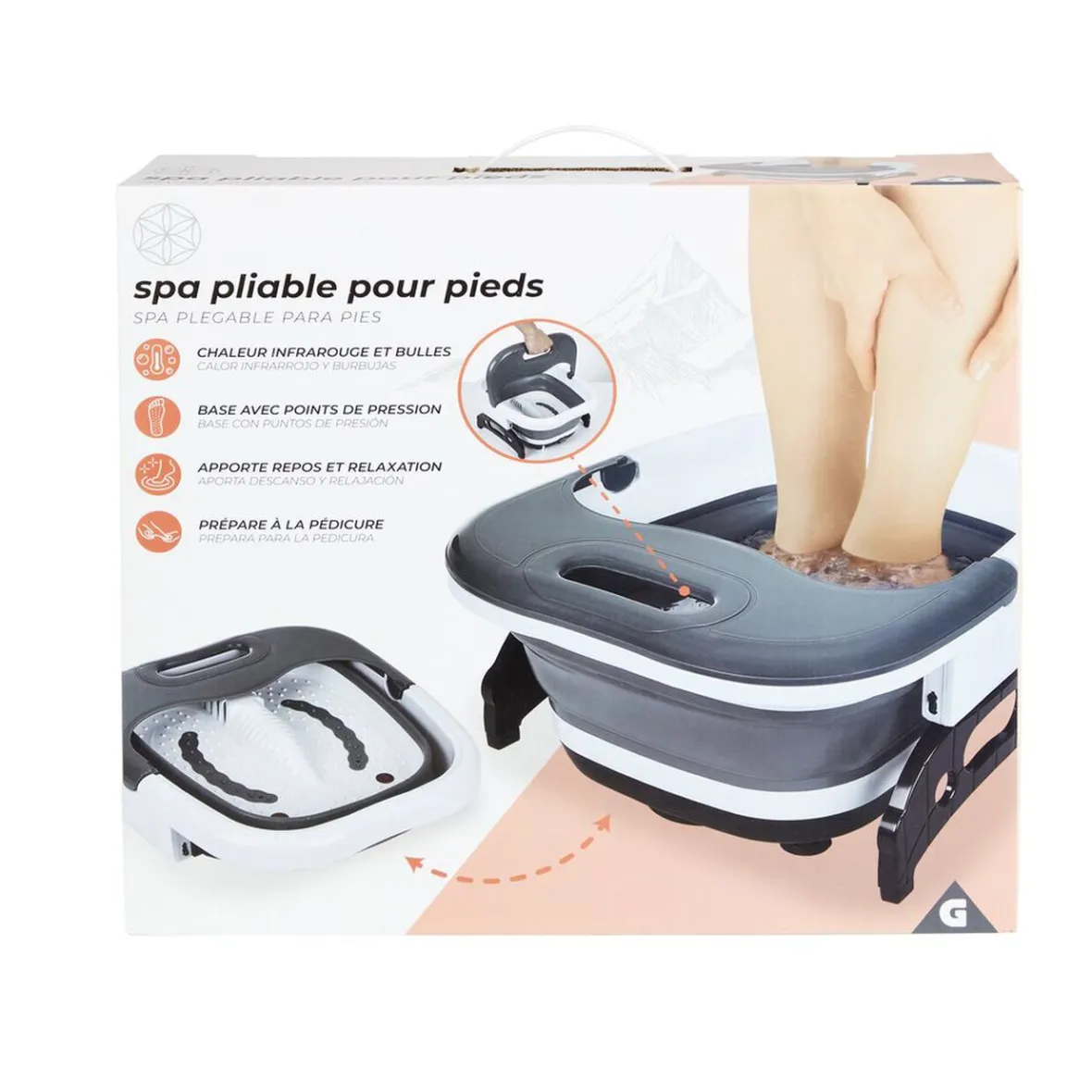 Bain de pied pliable blanc^Gifi Online