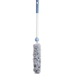 Balai avec plumeau intégré au manche gris et bleu Nettoyage Et Entretien