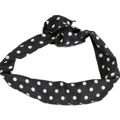 Bandeau ajustable noir imprimé pois blancs^Gifi Online