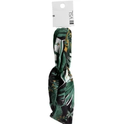 Bandeau torsadé noir motif tropical vert blanc orange^Gifi Clearance
