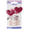 Barrette clic clac coeur et paillettes x6^Gifi Outlet