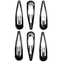 Barrette clic clac métal noir brillant x6^Gifi Best