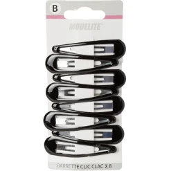 Barrette clic clac métal noir brillant x6^Gifi Hot