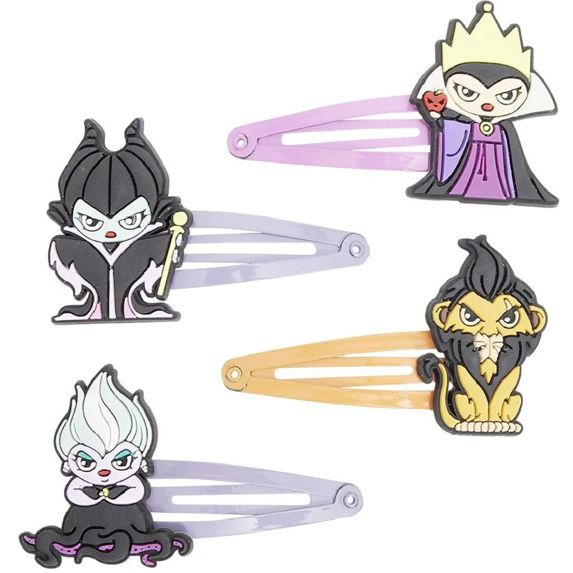 Barrette Disney Villains x4 - Maléfique Scar Ursula Grimhilde^Gifi Clearance