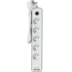 Bloc multiprise 5 prises 2 USB avec interrupteur et protection enfant^Gifi Clearance