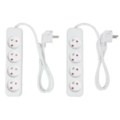 Bloc multiprise blanc 4 prises x2^Gifi Sale