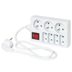 Bloc multiprise blanc interrupteur 7 prises^Gifi Outlet