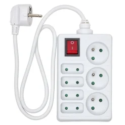 Bloc multiprise blanc interrupteur 7 prises^Gifi Outlet