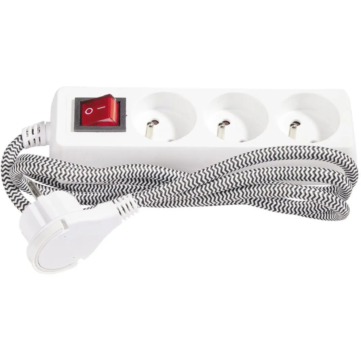 Bloc multiprise textile 3x16A noir/blanc 1,5m^Gifi Hot
