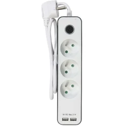 Bloc multiprise x3 port usb x2 interrupteur et protection enfant^Gifi Online