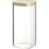 Gifi Conservation Alimentaire^Bocal carré transparent avec couvercle en bois 1,4L