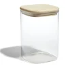 Gifi Conservation Alimentaire^Bocal de conservation 1L en verre avec couvercle en bois