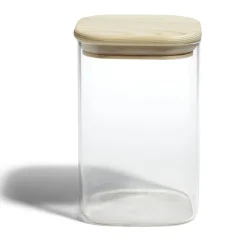 Gifi Conservation Alimentaire^Bocal de conservation 1L en verre avec couvercle en bois