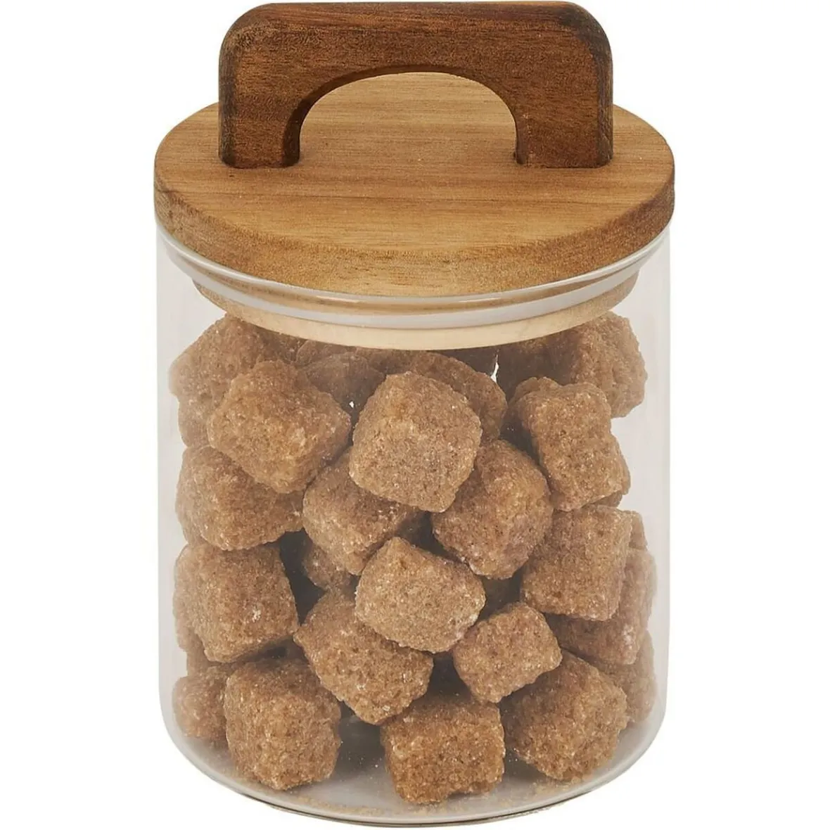 Gifi Conservation Alimentaire^Bocal de conservation 500ml en verre avec couvercle en bois Ø9,5xH10cm