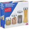 Gifi Conservation Alimentaire^Bocal en verre avec couvercle inox - Lot de 4