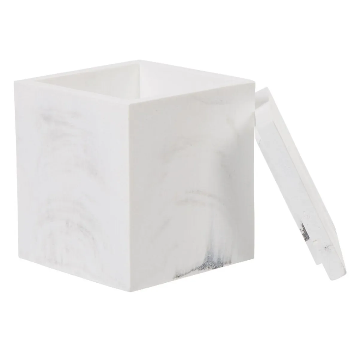 Boîte à coton résine effet marbre^Gifi New