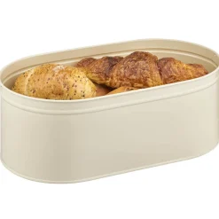 Gifi Rangement De Cuisine^Boîte à pain ovales en métal et bambou beige naturel