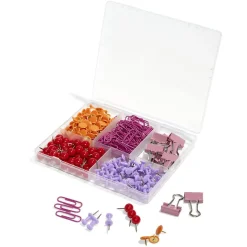 Boîte accessoires de bureau trombones, pinces et punaises^Gifi Discount