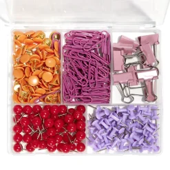 Boîte accessoires de bureau trombones, pinces et punaises^Gifi Discount
