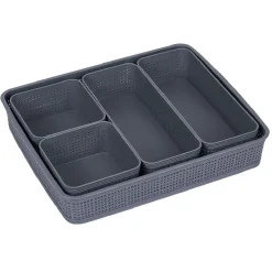 Clearance Boîte de rangement 5 compartiments L34 x L28,5 cm Entretien Du Linge
