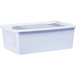 Best Boîte de rangement avec couvercle lavande transparent 26L Rangement