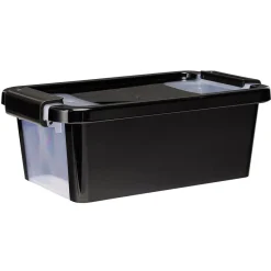 Boîte de rangement avec couvercle noir transparent 4L^Gifi Hot