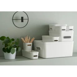 Boîte de rangement avec poignée blanc^Gifi Clearance