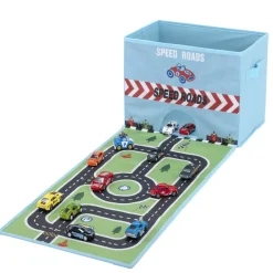 Best Boîte de rangement avec tapis de jeux circuit ou safari - 2 modèles Rangement
