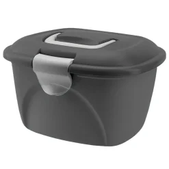 Boîte de rangement grise avec compartiment Entretien Du Linge