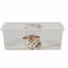 Best Boîte de rangement plastique 2 L design chat ou chiots Entretien Du Linge