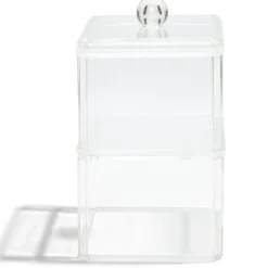 Boîte de rangement salle de bain 2 compartiments 9,3x9,3xH15,5cm^Gifi Clearance