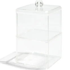 Boîte de rangement salle de bain 2 compartiments 9,3x9,3xH15,5cm^Gifi Clearance