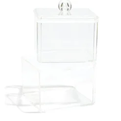 Boîte de rangement salle de bain 2 compartiments 9,3x9,3xH15,5cm^Gifi Clearance