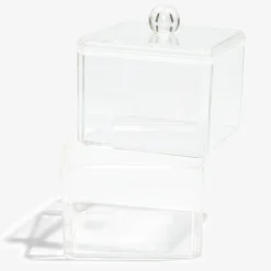 Boîte de rangement salle de bain 2 compartiments 9,3x9,3xH15,5cm^Gifi Clearance