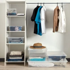 Outlet Boîte de rangement transparente 55 L Rangement