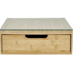 Gifi Rangement De Cuisine^Boîte tiroir à dosettes en bambou et verre