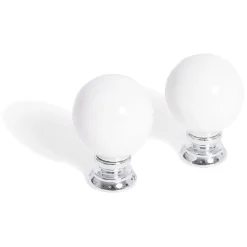 Bouton de meuble en céramique blanc Ø25 mm^Gifi Hot
